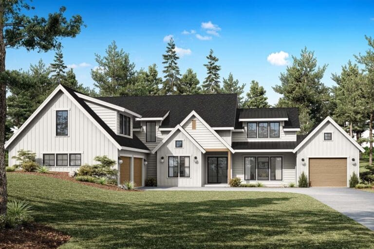 Two-Story 4-Bedroom New American Farmhouse with Bonus Above Garage (Floor Plan)