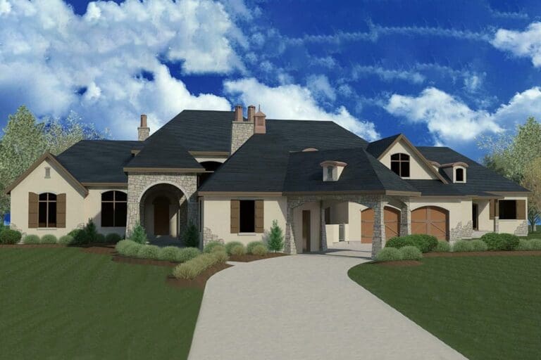 4-Bedroom 2-Story Luxury Farmhouse with Open Layout and Outdoor Living (Floor Plan)