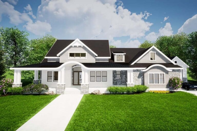5-Bedroom 2-Story Modern Farmhouse with Expansive Outdoor Living and Walkout Basement (Floor Plan)