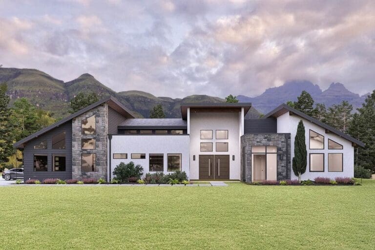 3-Bedroom 1-Story Contemporary Home with Scullery and Home Office (Floor Plan)