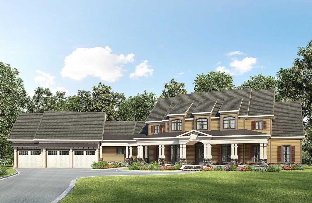 4-Bedroom 2-Story Country House with Bonus Room (Floor Plan)