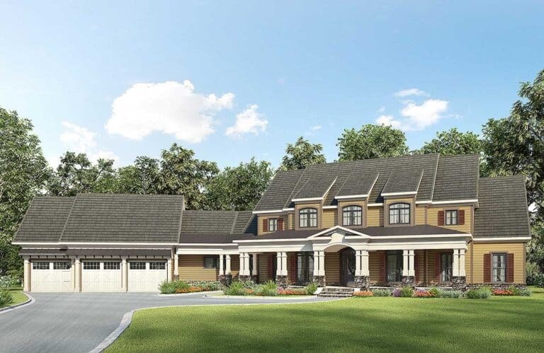 4-Bedroom 2-Story Country House with Bonus Room (Floor Plan)