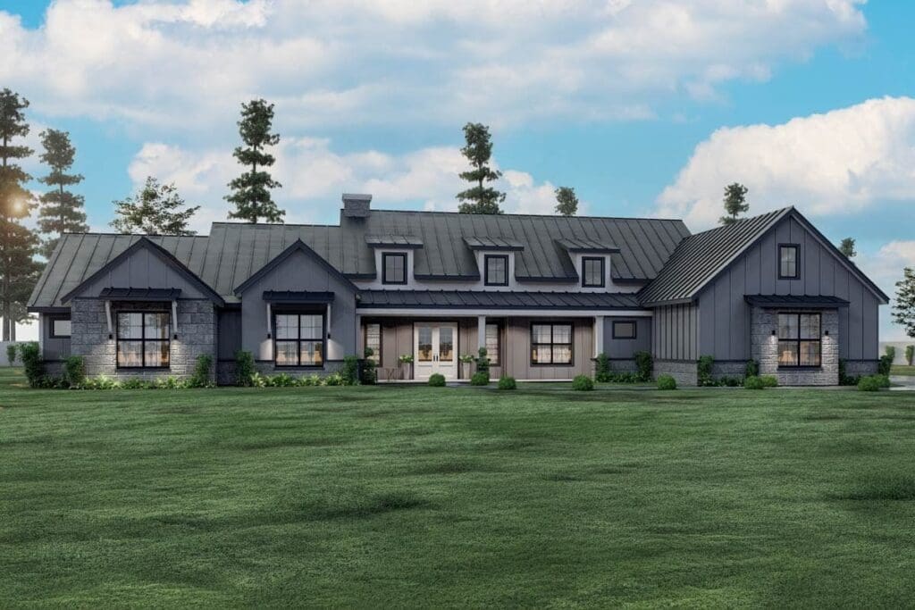 4-Bedroom 1-Story Contemporary Farmhouse with Expansive Covered Patio (Floor Plan)
