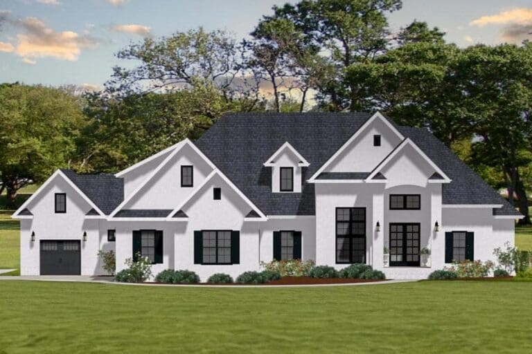3-Bedroom 1-Story New American House with Split Garage (Floor Plan)