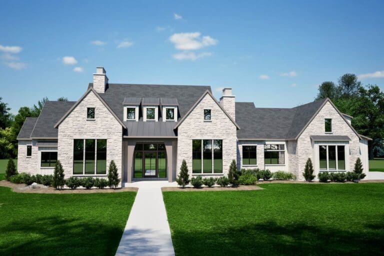 4-Bedroom 2-Story Transitional House with Prep Kitchen (Floor Plan)