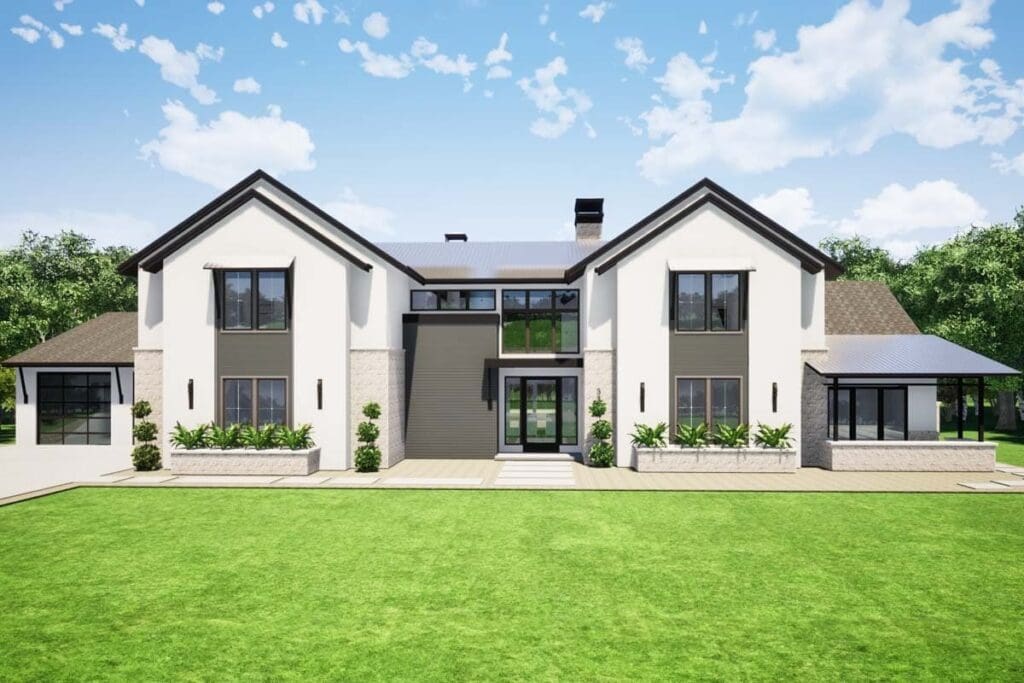 6-Bedroom 2-Story Contemporary Home with Media Room and Playroom (Floor Plan)