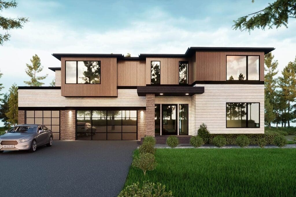 7-Bedroom 2-Story Contemporary Northwest House with Lower Level Apartment (Floor Plan)