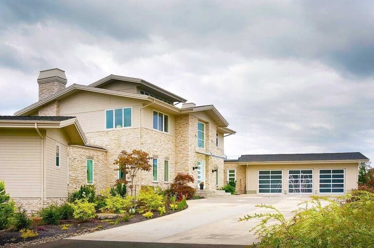 4-Bedroom 3-Story Modern Farmhouse with Courtyard Entry and 3-Car Garage (Floor Plan)