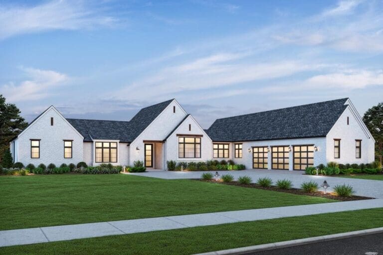 4-Bedroom 1-Story Transitional Farmhouse with Outdoor Dining Room (Floor Plan)