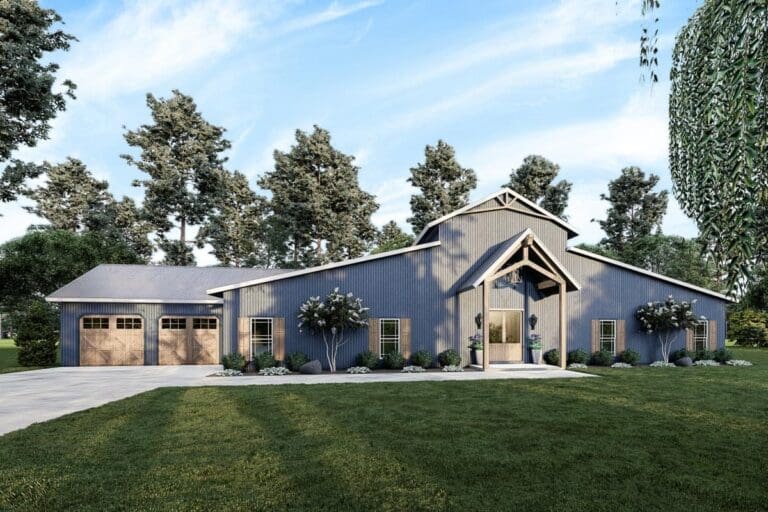 5-Bedroom 1-Story Modern Farmhouse with Spacious Front Porch (Floor Plan)