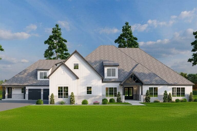 2-Story 6-Bedroom European House with In-Law Suite (Floor Plan)