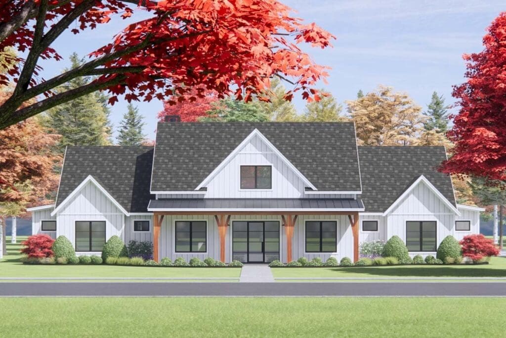 4-Bedroom 1-Story Modern Farmhouse with Bonus Room and Expansive Outdoor Living (Floor Plan)