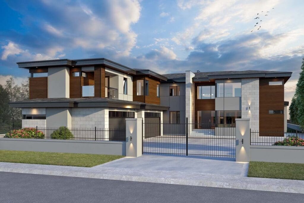 8-Bedroom Dual-Story Transitional House with Multiple Master Suites (Floor Plan)