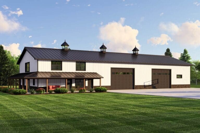 3-Bedroom 2-Story Barndominium with Oversized RV Garage and Workshop (Floor Plan)