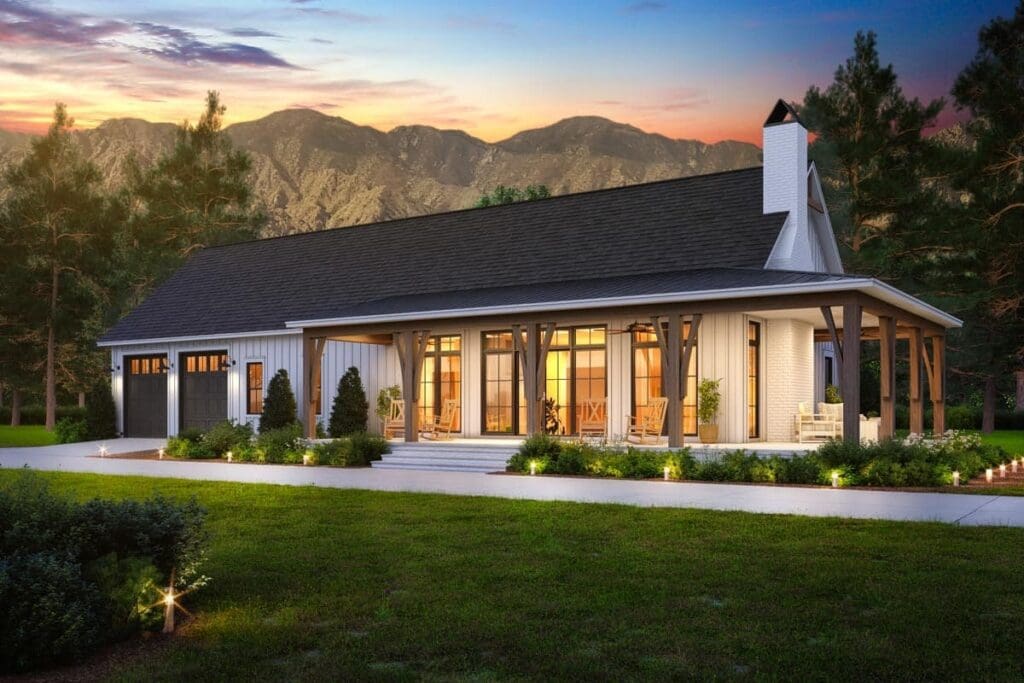 3-Bedroom Barndo-Style Farmhouse with Spacious Front Porch (Floor Plan)