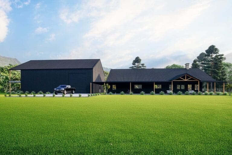 3-Bedroom 2-Story Modern Farmhouse with Loft and RV Garage (Floor Plan)