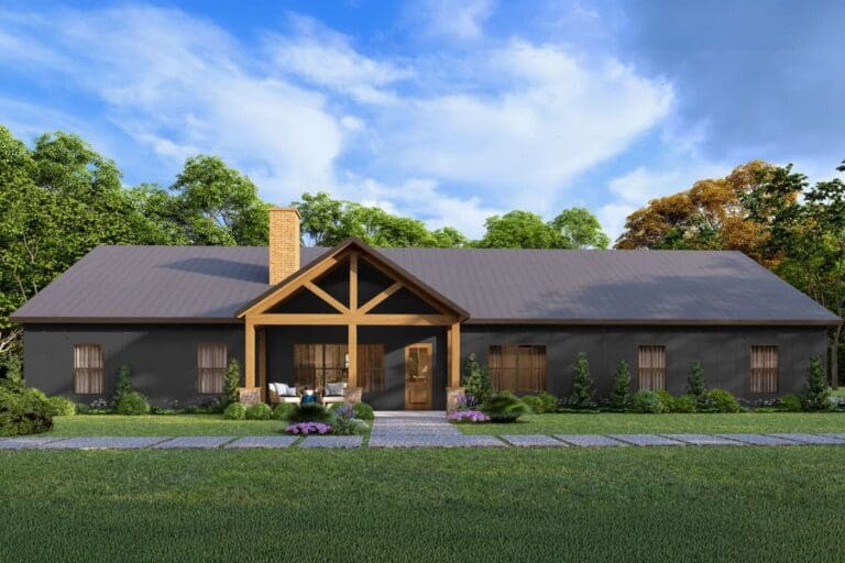 5-Bedroom 1-Story Barndominium with Flex Room and 3-Car Side-Entry Garage (Floor Plan)