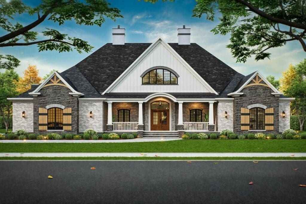 3-Bedroom 1-Story European-Style Home with Home Theater and Spacious Bonus Space (Floor Plan)
