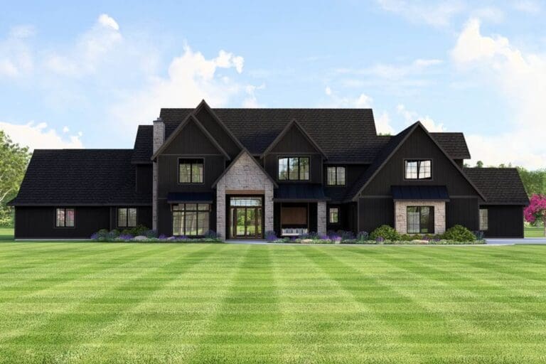 4-Bedroom 2-Story Luxury Modern Farmhouse with Two-Story Great Room (Floor Plan)