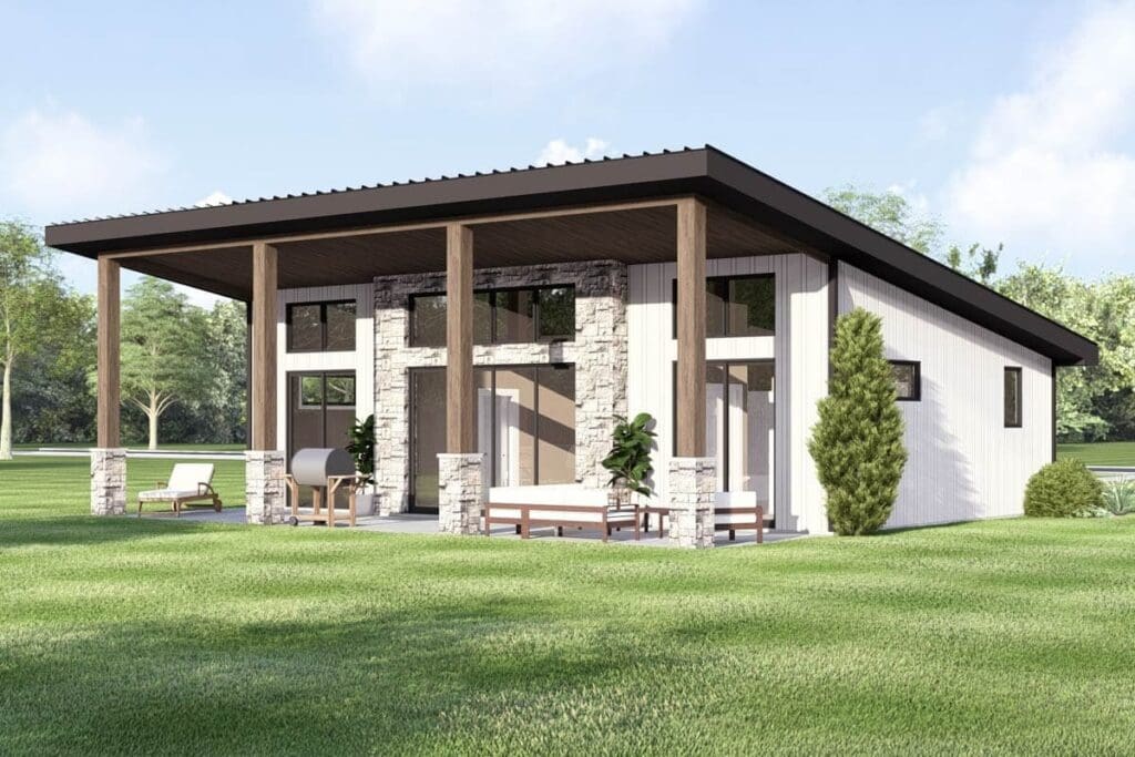 2-Bedroom 1-Story Modern Mountain Home with Vaulted Great Room and Split Bedrooms (Floor Plan)