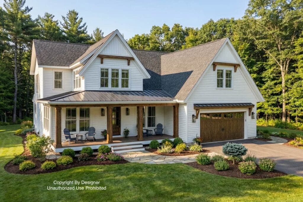 5-Bedroom 2-Story Modern Farmhouse with Home Office and Bonus Expansion (Floor Plan)