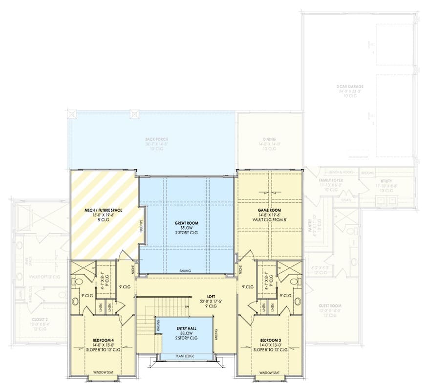 4-Bedroom Two-Story Modern Farmhouse with a Two-Story Great Room (Floor ...