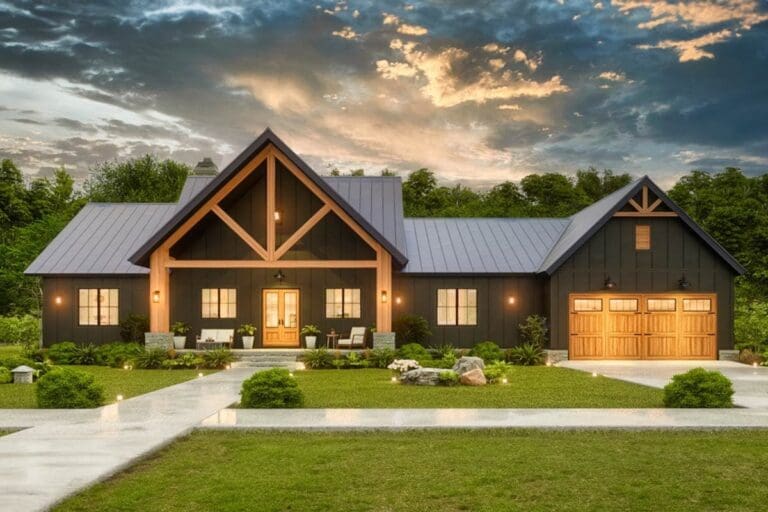 3-Bedroom Single-Story Mountain Home with Expansive Rear Porch and Optional Lower Level (Floor Plan)