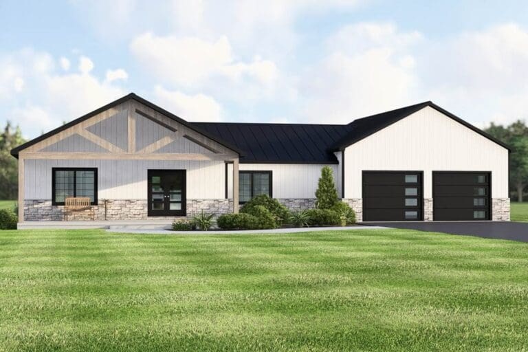 3-Bedroom 1-Story Modern Barndominium with Main-Level Master and Game Room (Floor Plan)