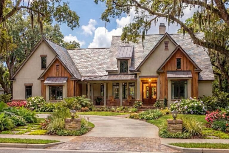 4-Bedroom 1-Story European Farmhouse with Vaulted Great Room and Bonus Space (Floor Plan)