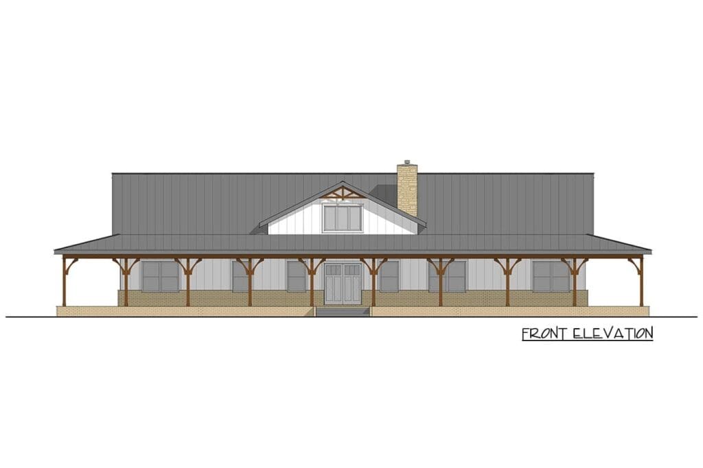 5-Bedroom 1-Story Farmhouse Barndominium With Vaulted Great Room And ...