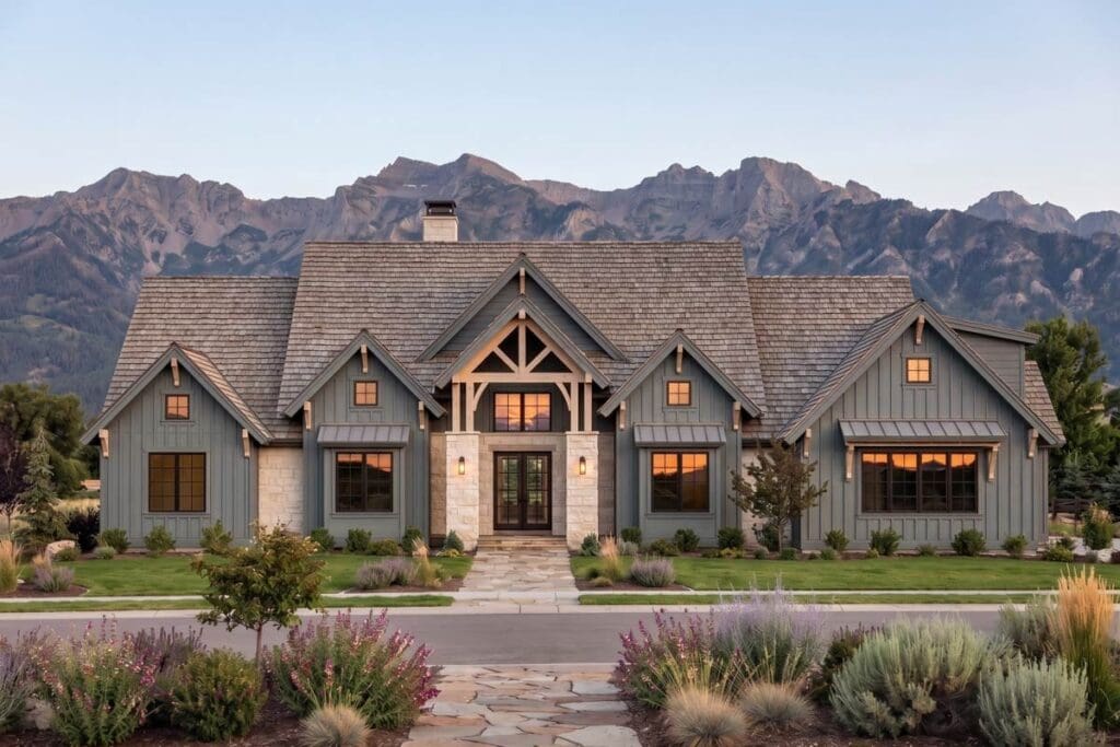Plan 818225JSS: Modern Mountain Farmhouse House Plan with Four Bedrooms and Bonus Room - Image #1 - Farmhouse, Modern Farmhouse, Mountain, Rustic